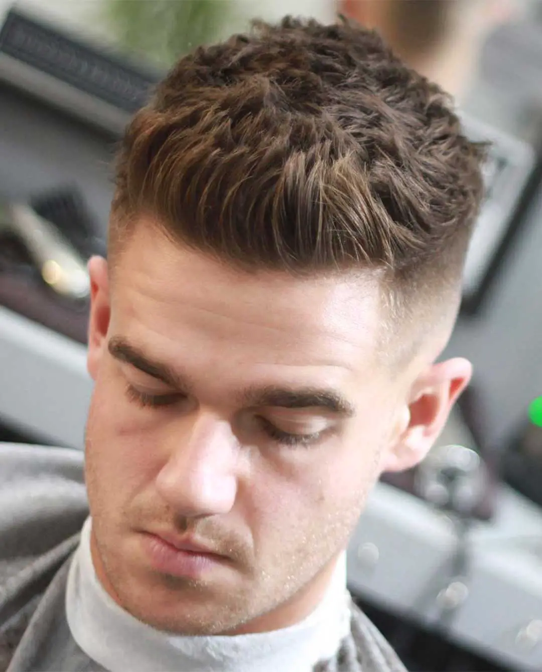  High Fade with Textured Quiff Haircut