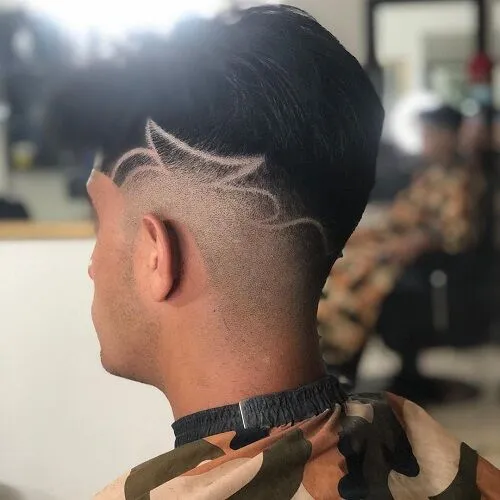 MID FADE HAIRCUT WITH DESIGN