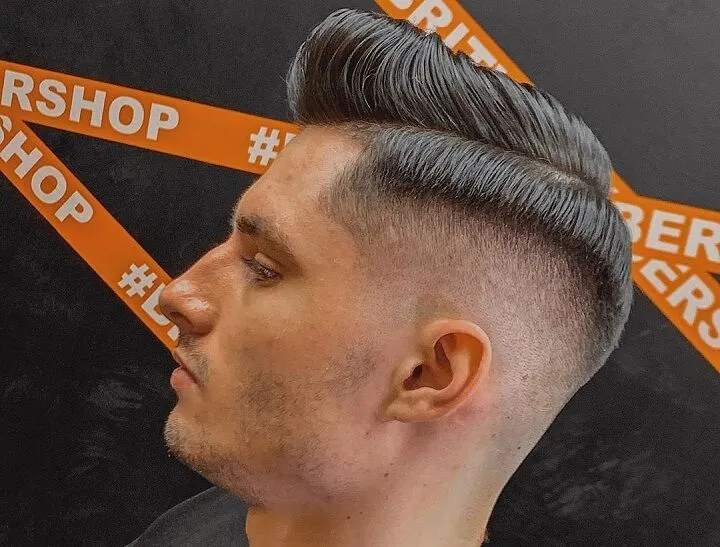 Side Swept and Taper Fade 