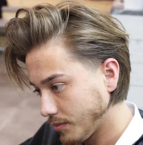 Dirty-Blonde Layered Bob for Men