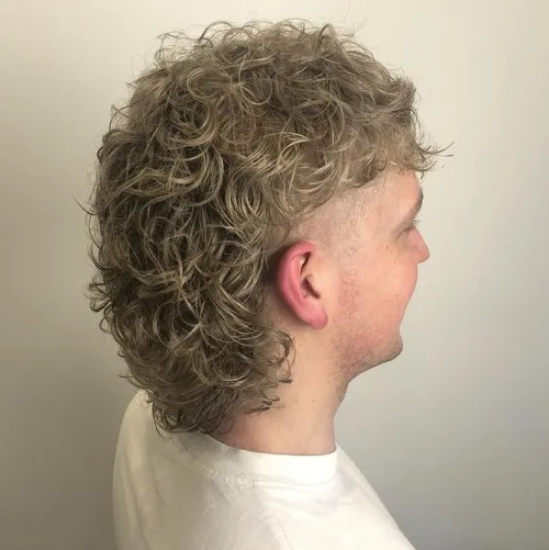 Natural Blonde Curly Mullet