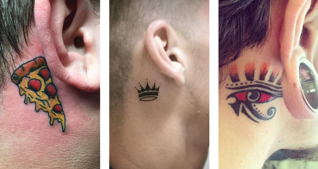 Behind the ear tattoos for men